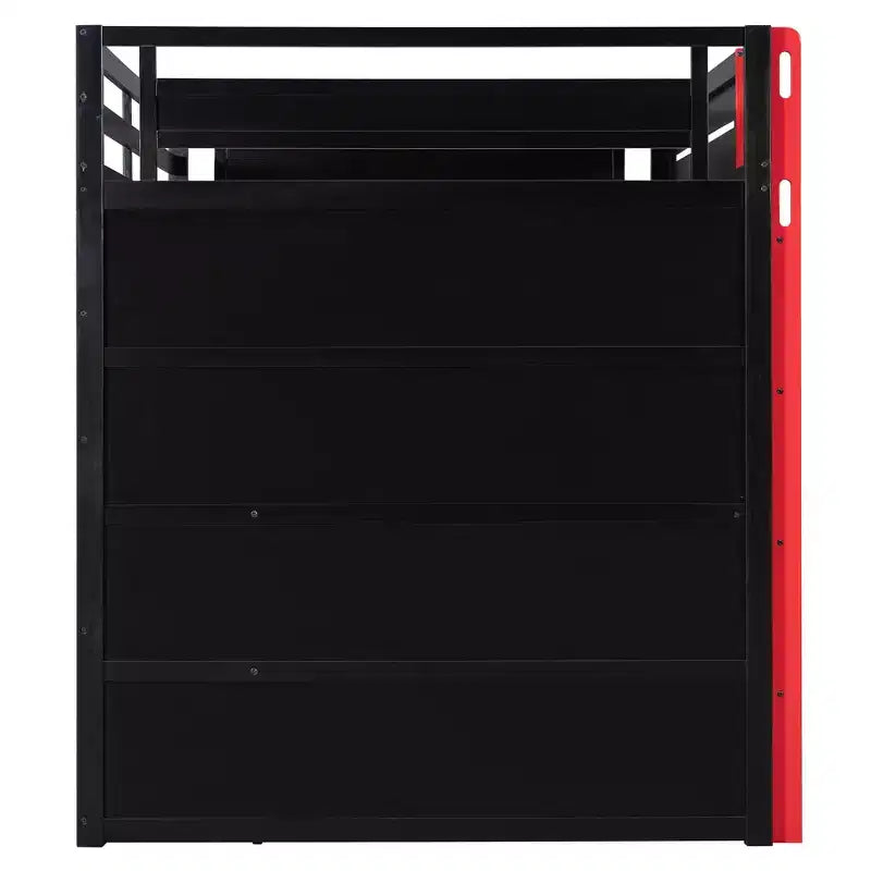 Lit mezzanine gamer Luxystar pleine taille avec étagères de rangement, bureau et lumière