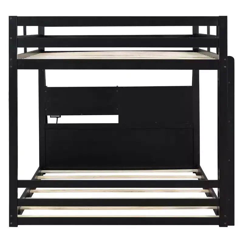Lit superposé complet Luxystar avec étagères de rangement, 2 tiroirs et lumières
