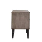 Table de chevet Sutro mi-siècle moderne à 2 tiroirs avec pieds noirs - Gris/Noir - iNSPIRE Q