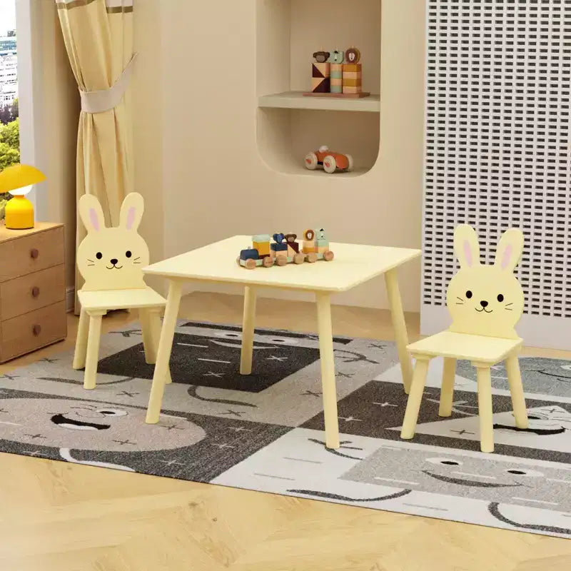 Ensemble table et chaises pour enfants GDFStudio Willow avec motif animaux mignons