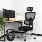 Pro High-Back Office Chair, Adjustable Lumbar Support 3D Headrest Flip-Up Armrests for Desk Work, 300 lb Capacity, Black