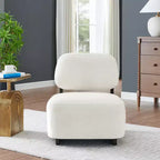 Fauteuils d'appoint GDFStudio Durab modernes en bois d'acacia et chenille