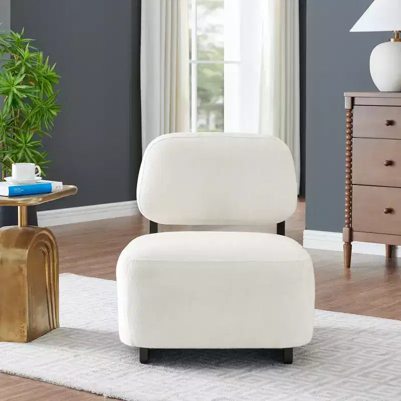 Fauteuils d'appoint GDFStudio Durab modernes en bois d'acacia et chenille