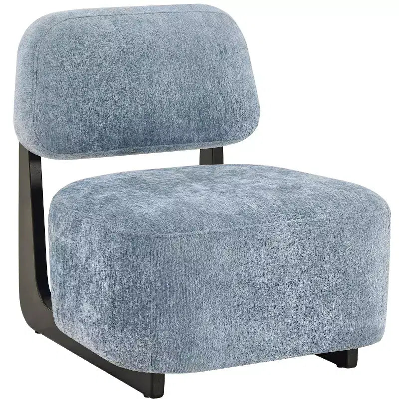 Fauteuils d'appoint GDFStudio Durab modernes en bois d'acacia et chenille