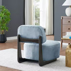 Fauteuils d'appoint GDFStudio Durab modernes en bois d'acacia et chenille