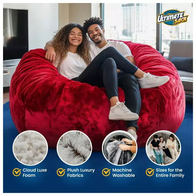 Fauteuil poire Ultimate Sack Lounger, surdimensionné, confortable, en suédine sarcelle, pour l'intérieur