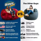 Fauteuil poire Ultimate Sack Lounger, surdimensionné, confortable, en suédine sarcelle, pour l'intérieur
