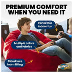 Fauteuil Poire et Repose-Pieds Géants Ultimate Sack 6ft, Housse en Fourrure de Chameau