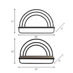 Étagère Murale Style Arc-en-ciel - Organisateur de Rangement Moderne en Bois et Métal pour la Décoration Intérieure - Lot de 2, 20, 16