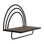 Étagère Murale Style Arc-en-ciel - Organisateur de Rangement Moderne en Bois et Métal pour la Décoration Intérieure - Lot de 2, 20, 16
