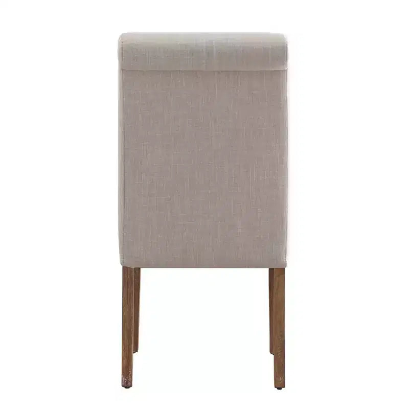 Chaises de salle à manger Parsons déhoussables à dossier roulé Walton Park (lot de 2) - Naturel clair/Beige - iNSPIREQ