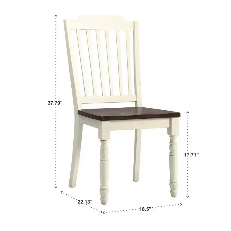 Chaises de salle à manger à lattes bicolores Ohana (lot de 2) - iNSPIREQ