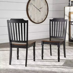 Chaises de salle à manger à lattes bicolores Ohana (lot de 2) - iNSPIREQ