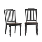 Chaises de salle à manger à lattes bicolores Ohana (lot de 2) - iNSPIREQ
