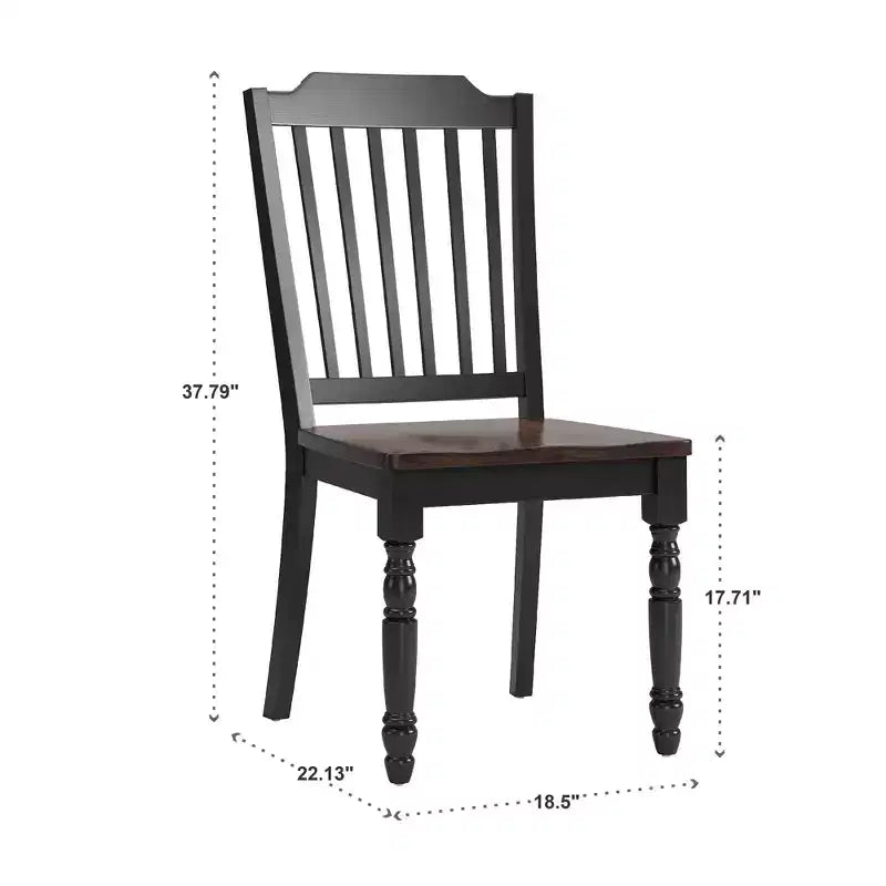 Chaises de salle à manger à lattes bicolores Ohana (lot de 2) - iNSPIREQ