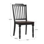 Chaises de salle à manger à lattes bicolores Ohana (lot de 2) - iNSPIREQ