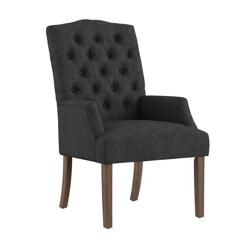 Chaise de salle à manger capitonnée Raghnaid au fini naturel légèrement vieilli - iNSPIREQ