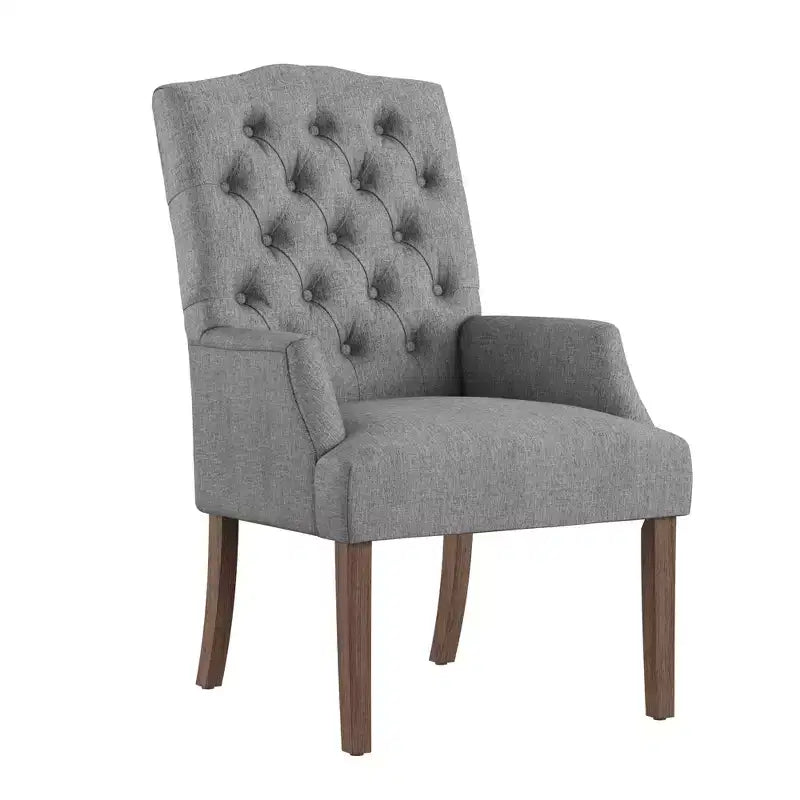 Chaise de salle à manger capitonnée Raghnaid au fini naturel légèrement vieilli - iNSPIREQ
