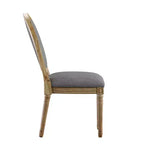 Chaises de salle à manger Aramis rondes en lin et bois (Lot de 2) - iNSPIREQ