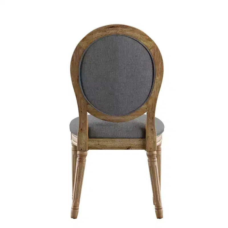 Chaises de salle à manger Aramis rondes en lin et bois (Lot de 2) - iNSPIREQ