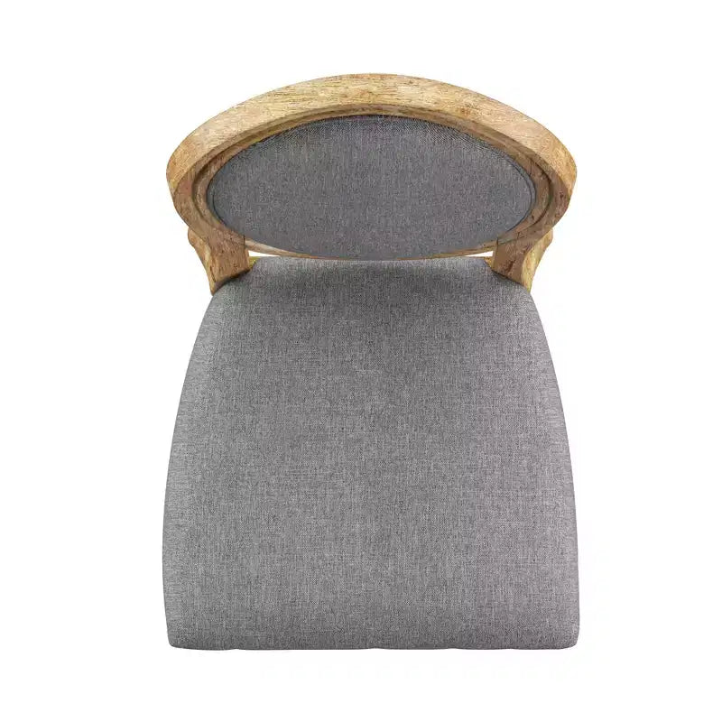 Chaises de salle à manger Aramis rondes en lin et bois (Lot de 2) - iNSPIREQ