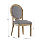 Chaises de salle à manger Aramis rondes en lin et bois (Lot de 2) - iNSPIREQ
