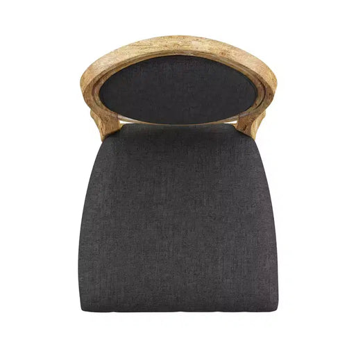Chaises de salle à manger Aramis rondes en lin et bois (Lot de 2) - iNSPIREQ