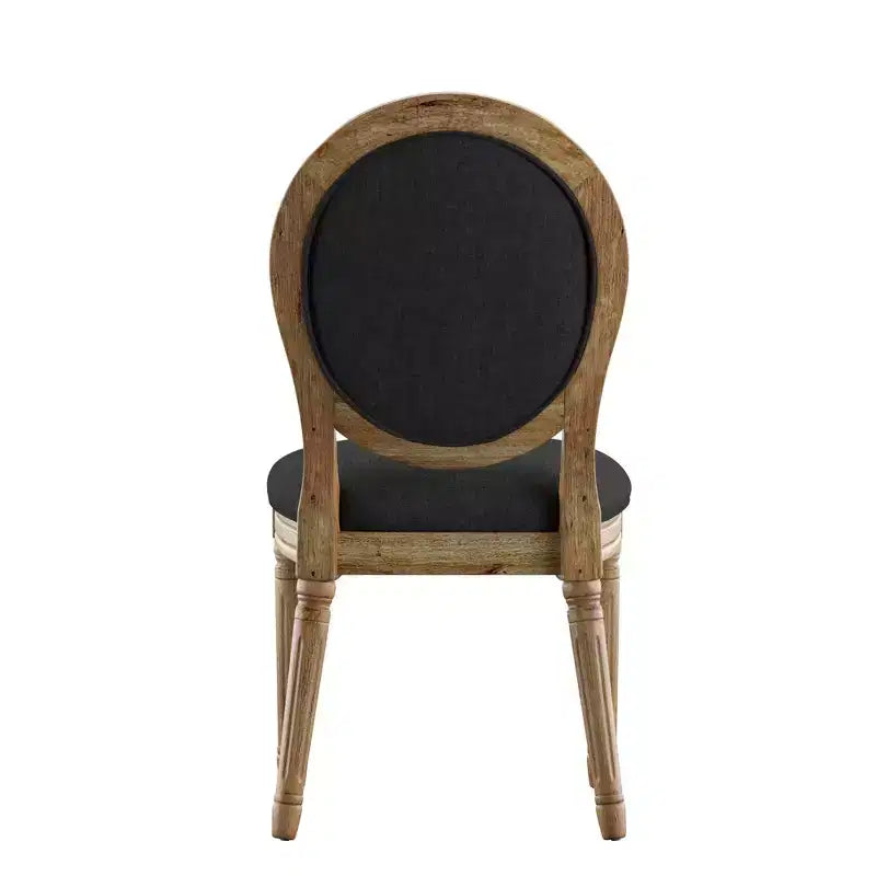 Chaises de salle à manger Aramis rondes en lin et bois (Lot de 2) - iNSPIREQ