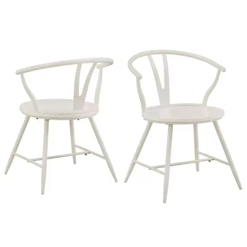 Chaise d'appoint en métal Norfolk Wishbone Back avec assise en bois (lot de 2) - iNSPIREQ
