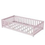 Lit de plancher double Luxystar avec clôture et porte pour chambre d'enfant
