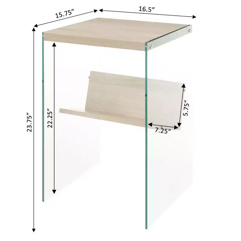 Table d'appoint rectangulaire en verre HomeStock, 1 pièce