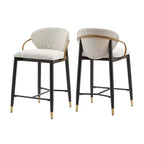 Christopher Knight Home Anan Tabourets de comptoir rembourrés en métal moderne (lot de 2)