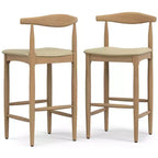 Angela Mid Century Modern Bar Stool in Faux Leather, Fully Assembled