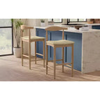 Tabouret de bar Angela Mid Century Modern en similicuir, entièrement assemblé