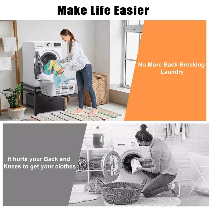Support de piédestal GDLF pour lave-linge séchant, piédestal de lessive de 24,1 po pour lave-linge compact
