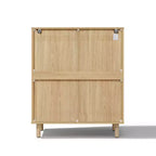LuxenHome Petit buffet de rangement de 80 cm, Armoire d'appoint chêne pour salon, salle à manger ou entrée Chêne noisetier