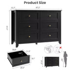 COZONY Commode à 6 tiroirs pour chambre à coucher, commode moderne en bois avec tiroirs de rangement profonds et poignées métalliques, pour entrée ou couloir