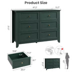 COZONY Commode à 6 tiroirs pour chambre à coucher, commode moderne en bois avec tiroirs de rangement profonds et poignées métalliques, pour entrée ou couloir