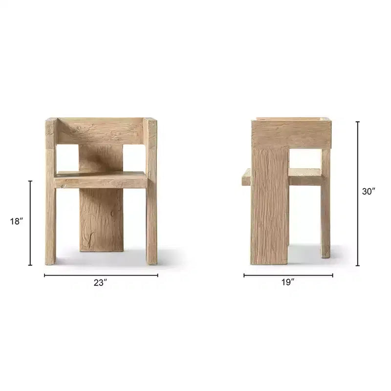 Jennifer Taylor Home Avenel Fauteuil d'appoint bloc sculptural en orme massif recyclé
