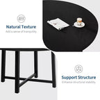 Table à manger ronde de 120 cm pour 4 personnes, table de salle à manger de cuisine avec cadre en métal robuste, table de cuisine circulaire en bois pour gagner de la place