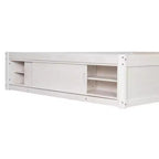 Luxystar Lit plateforme moderne Queen avec 4 tiroirs et rangement intégré au pied de lit