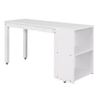 Lit mezzanine bas grand format Luxystar avec bureau roulant, 3 tiroirs et étagères