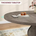 Table à manger ronde extensible de 63 pouces pour 4 à 8 personnes, table de cuisine ovale de style rustique avec cadre métallique robuste et pieds plus larges pour appartements