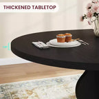 Table à manger ronde extensible de 63 pouces pour 4 à 8 personnes, table de cuisine ovale de style rustique avec cadre métallique robuste et pieds plus larges pour appartements