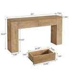 Console GDFStudio Bristol de 63 pouces en grain de bois avec tiroirs cachés