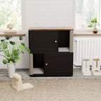Double litière pour 2 chats, meuble double dissimulé, tapis de marquage et poteau en sisal, table d'appoint moderne anti-chiens, grande maison pour chat de rangement