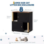 Double litière pour 2 chats, meuble double dissimulé, tapis de marquage et poteau en sisal, table d'appoint moderne anti-chiens, grande maison pour chat de rangement