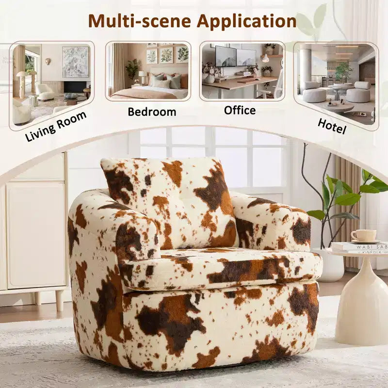 Fauteuil d'appoint pivotant à 360° GDFStudio Jeff avec coussin double couche