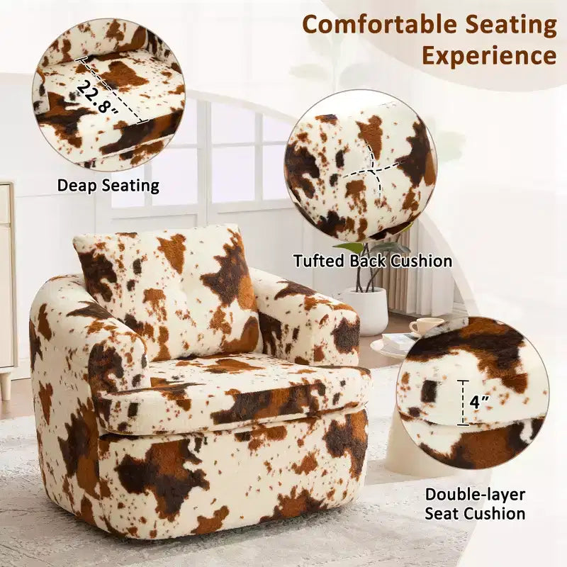 Fauteuil d'appoint pivotant à 360° GDFStudio Jeff avec coussin double couche