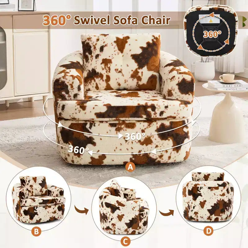 Fauteuil d'appoint pivotant à 360° GDFStudio Jeff avec coussin double couche